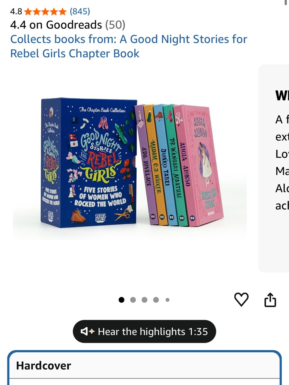 Good Night Stories for Rebel Girls Box Set - Colorful Hardcover Chapter Books